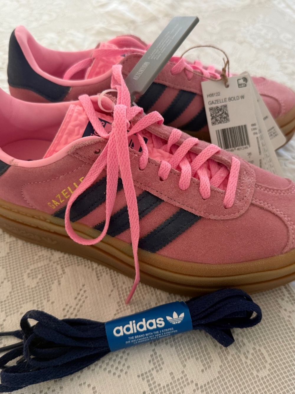 Adidas Women's Gazelle Bold Shoes W Pink Glow Gum H06122 6W-11W  6 36 NEW